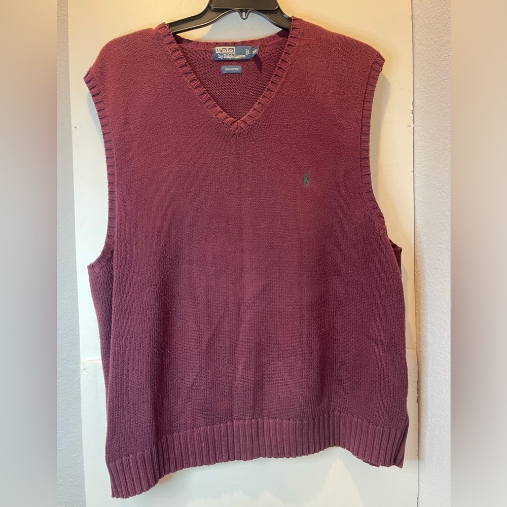 Polo Ralph Lauren 90’s Sweater Vest Maroon Size XXL